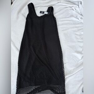 Fashion Nova Black Mesh Backless Dress